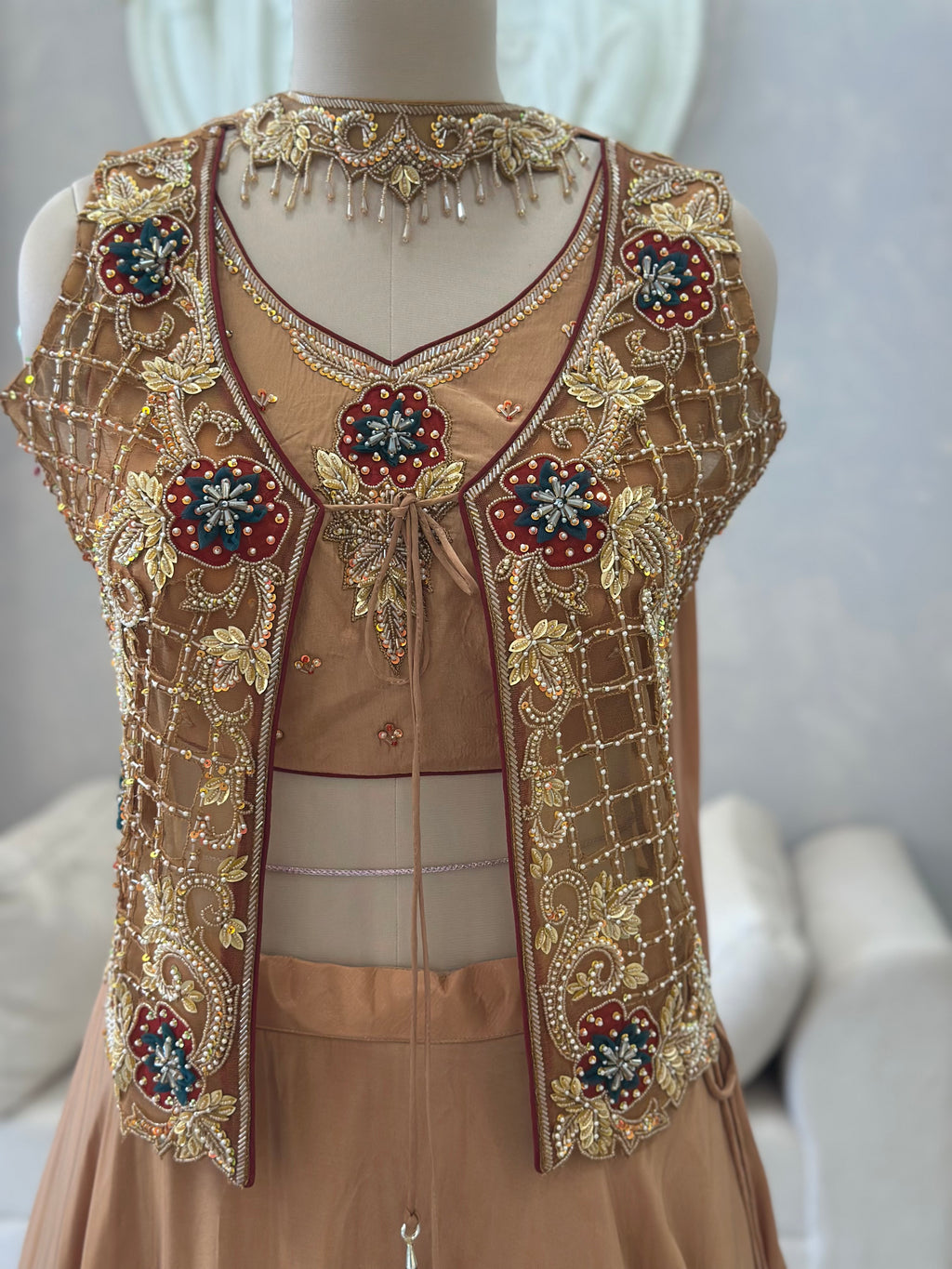 Designer Lehenga Set with Heavy Handwork jacket