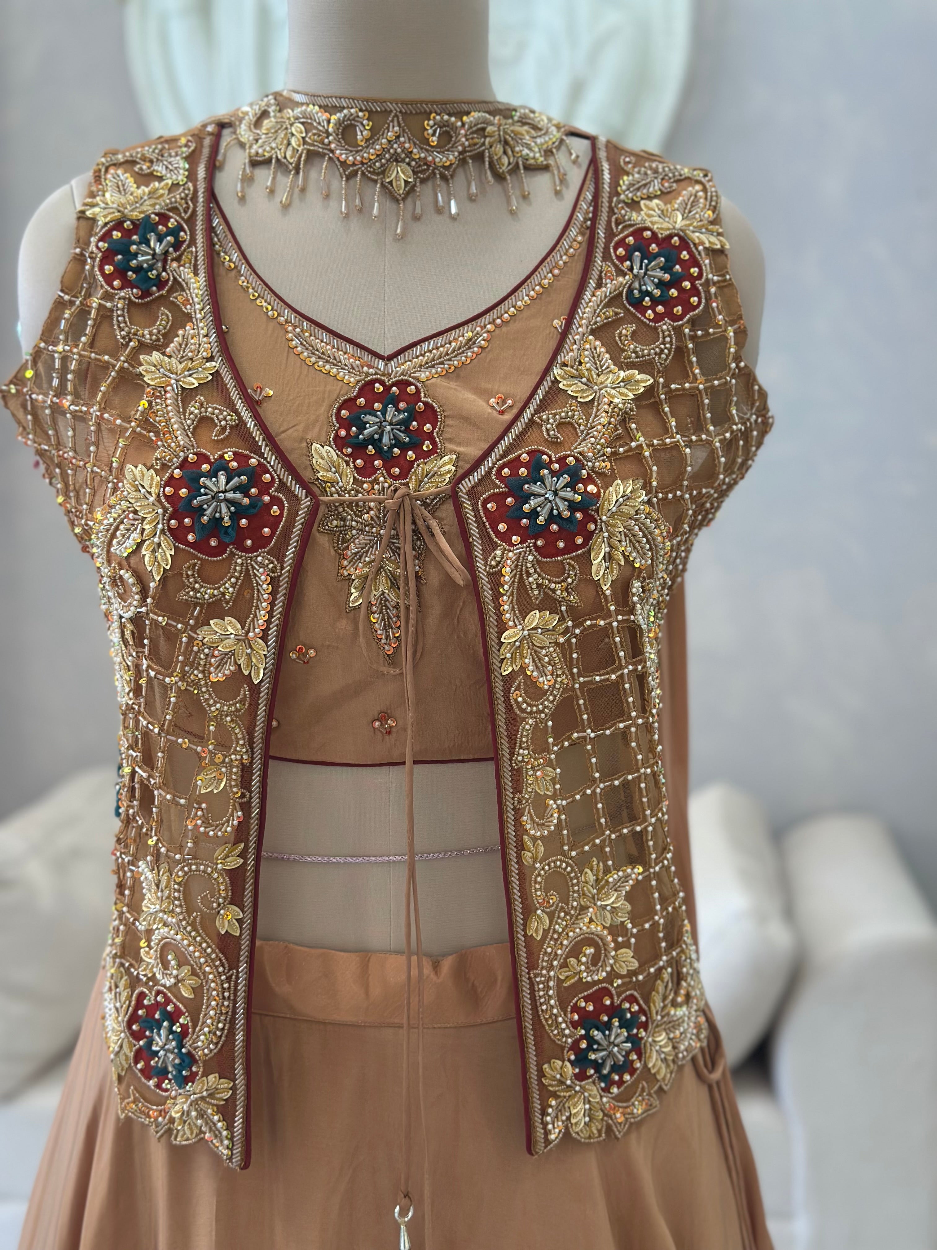 Designer Lehenga Set with Heavy Handwork jacket