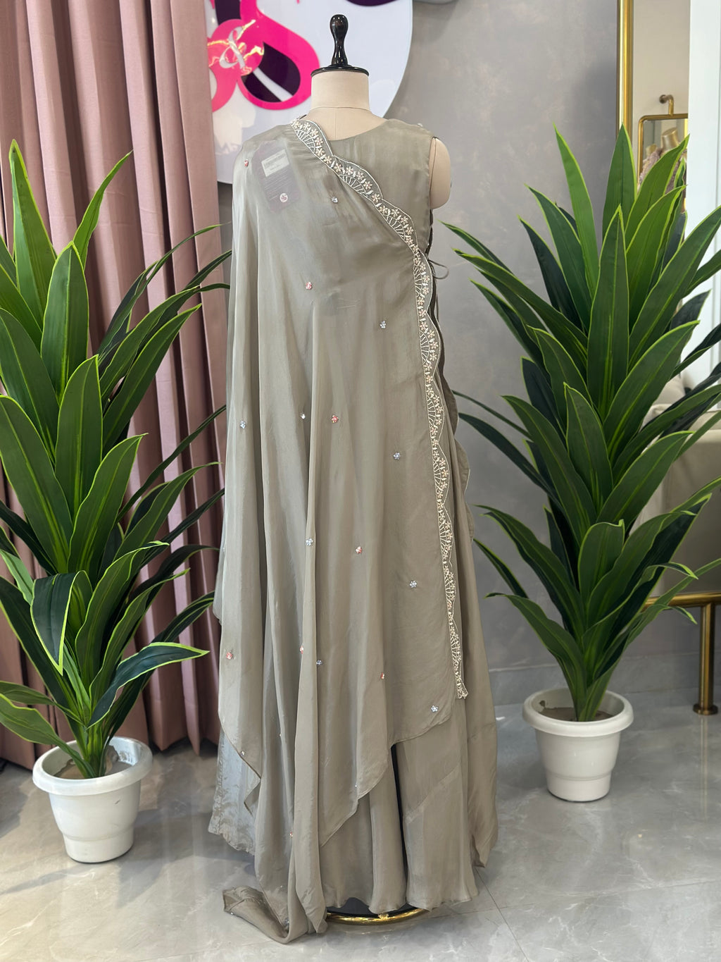 Elegant Handwork Gown Set with Designer Dupatta
