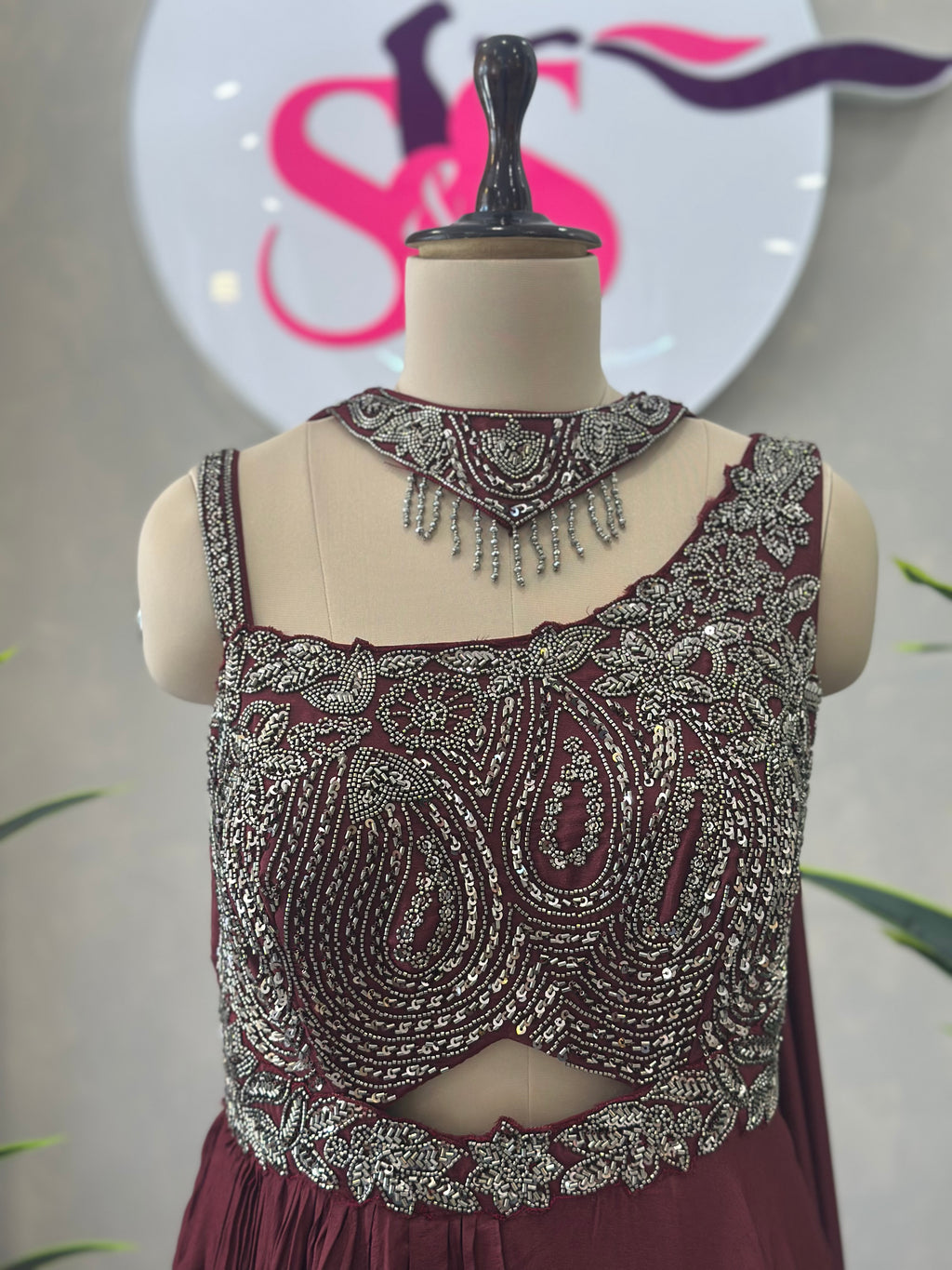 Designer Gown with Beautiful Handwork
