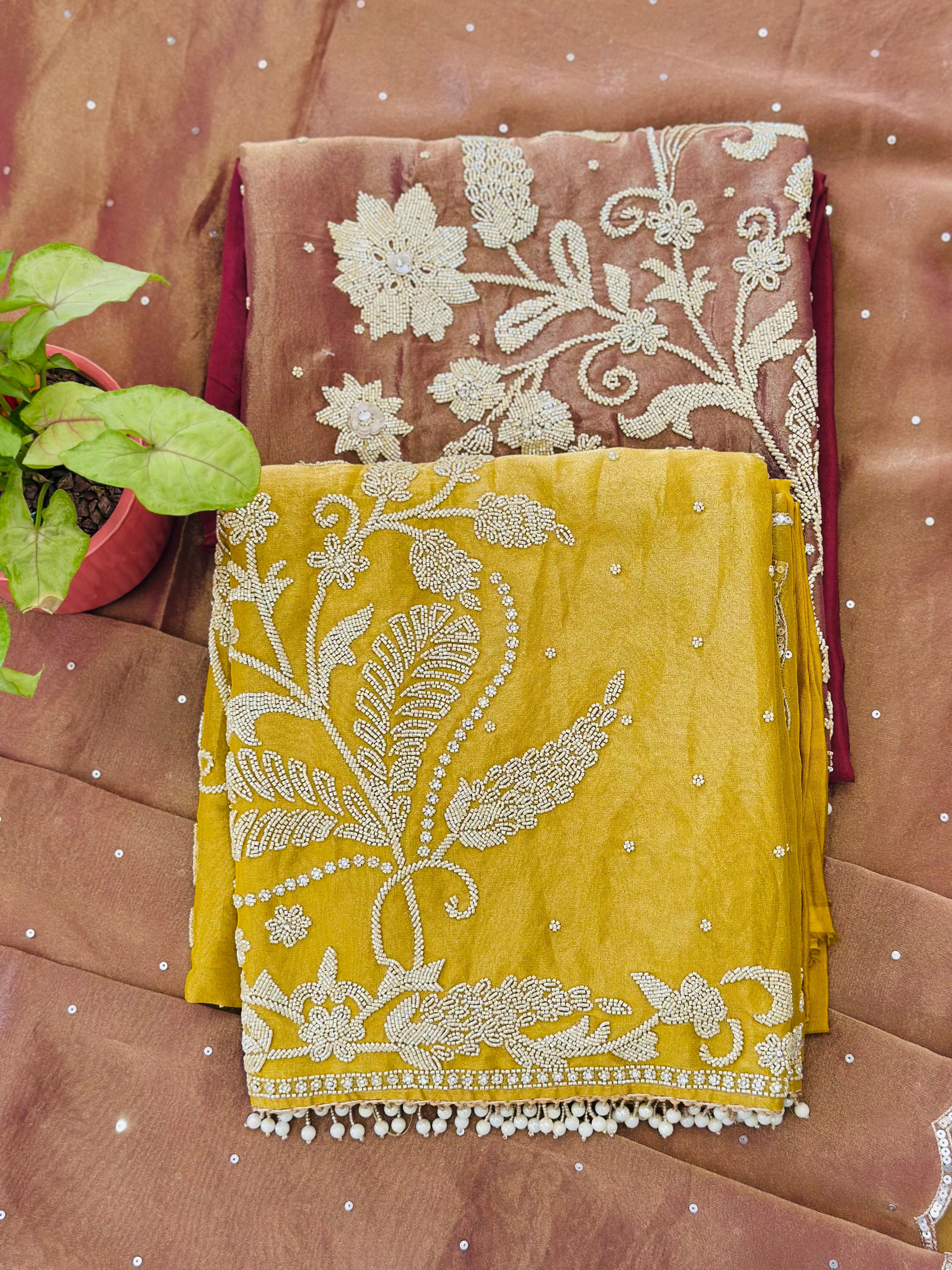 Ethnic Elegance Handwork Suit (Unstitched)