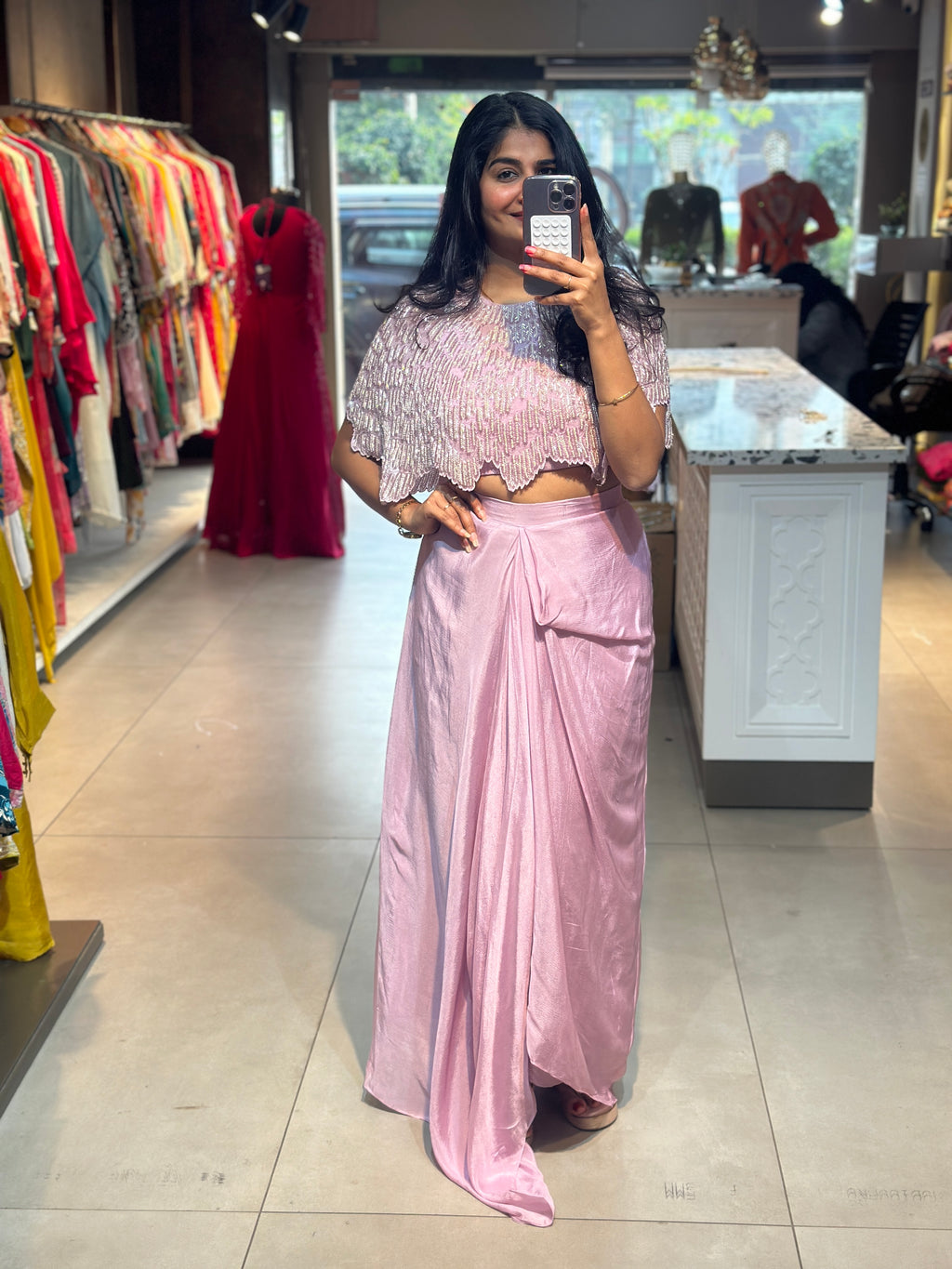 INDO-FUSION SKIRT SET IN HANDWORK