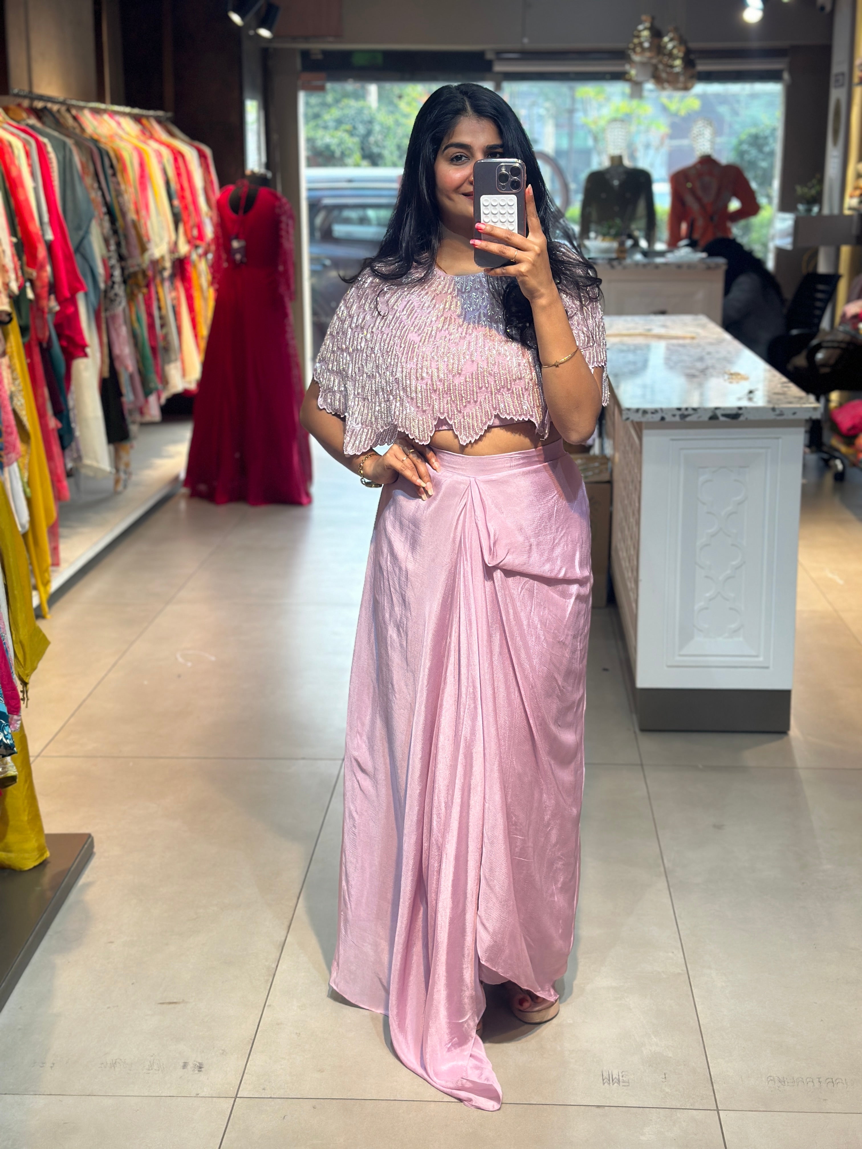 INDO-FUSION SKIRT SET IN HANDWORK