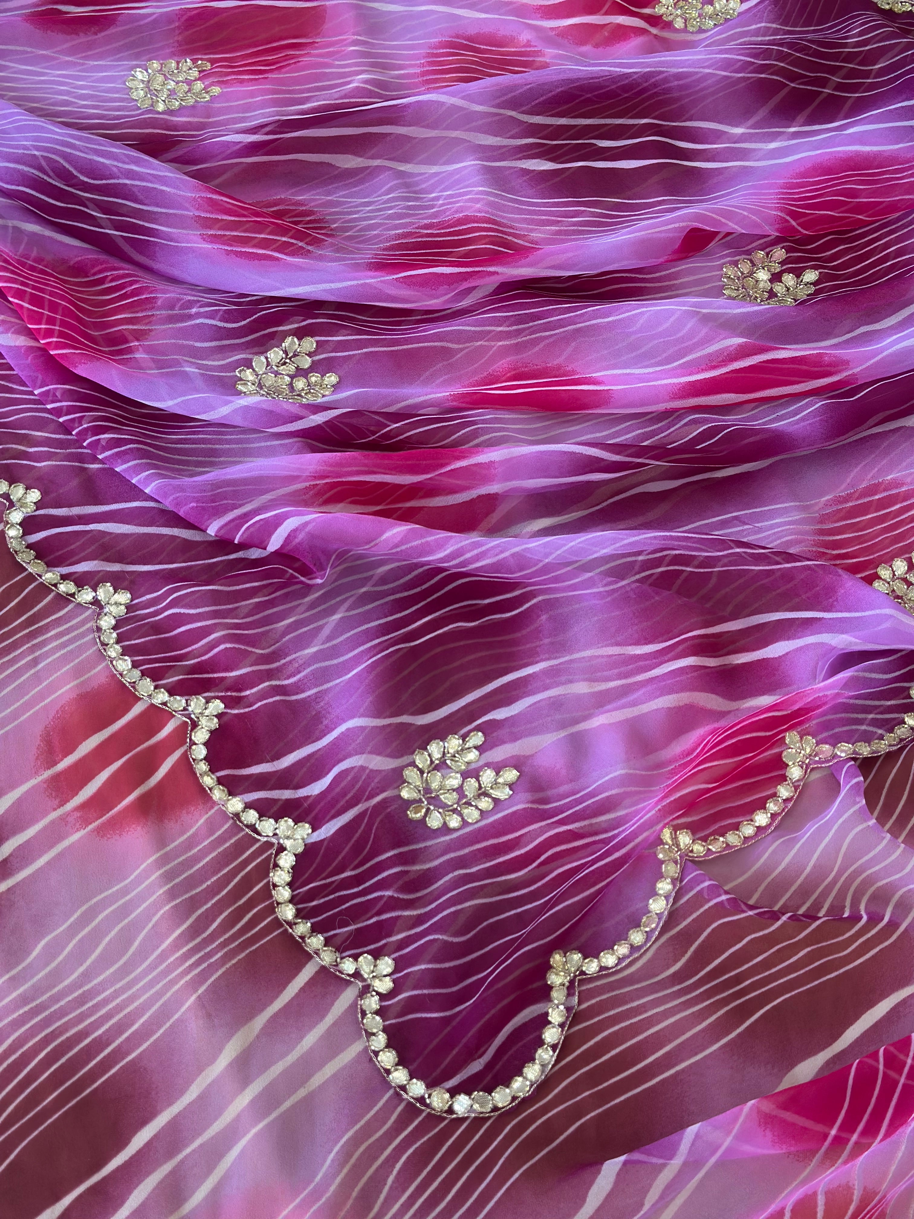 Premium Leheriya Gotapatti Handwork Saree