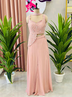 Handwork Crop Top With Flared Plazo