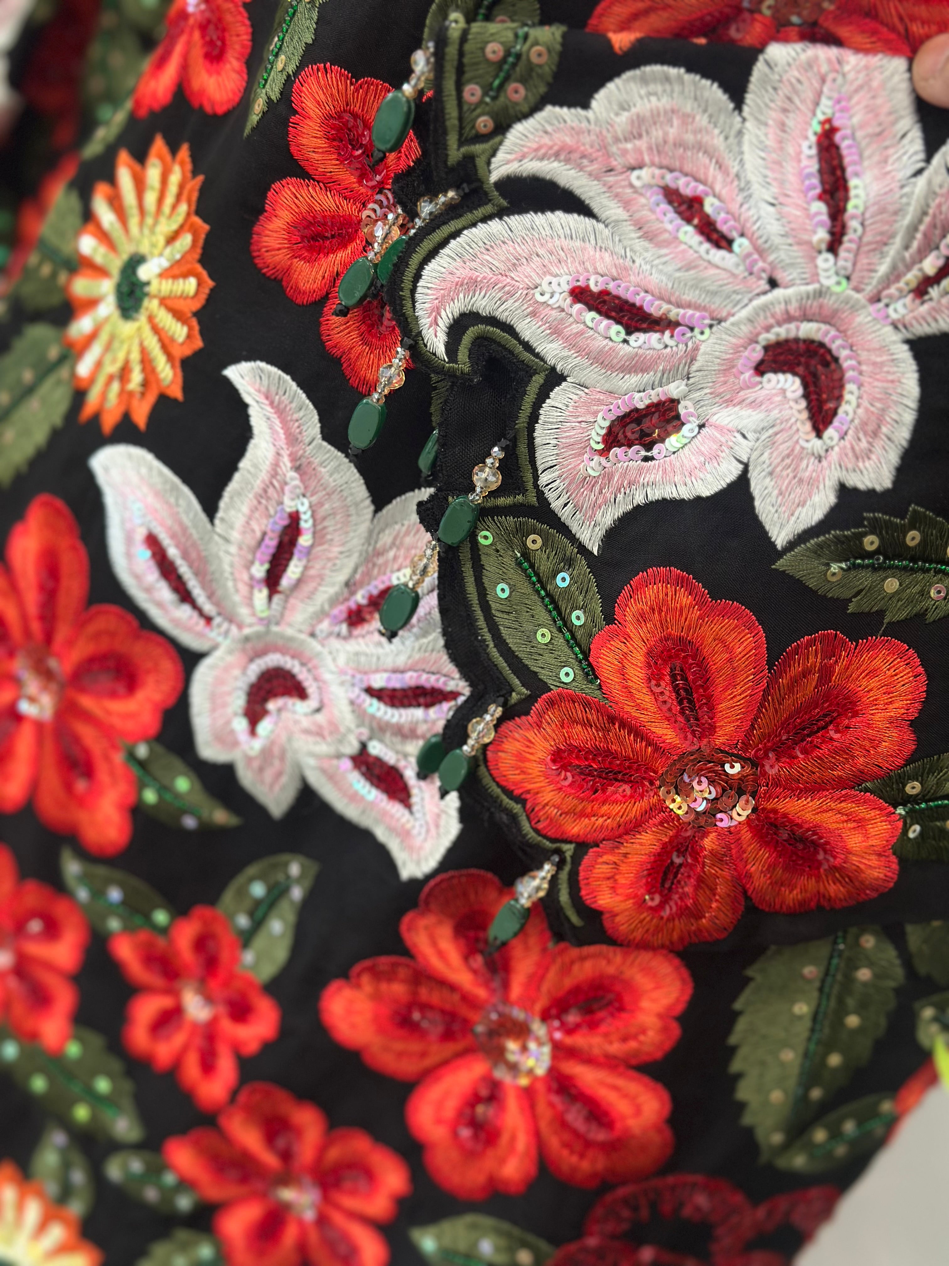 Premium Floral Handwork Kurta Set with Elegant Organza Dupatta