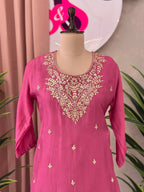 Festive Handwork Kurta Plazo With Dupatta