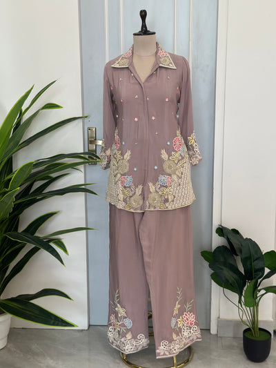 Floral Embroidered Jacket & Palazzo Co-ord Set ✨