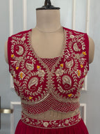 Designer Bandhani Shrug Style Skirt Set