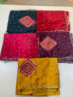 PURE CHINON BAHNDEJ HANDWORK SAREE