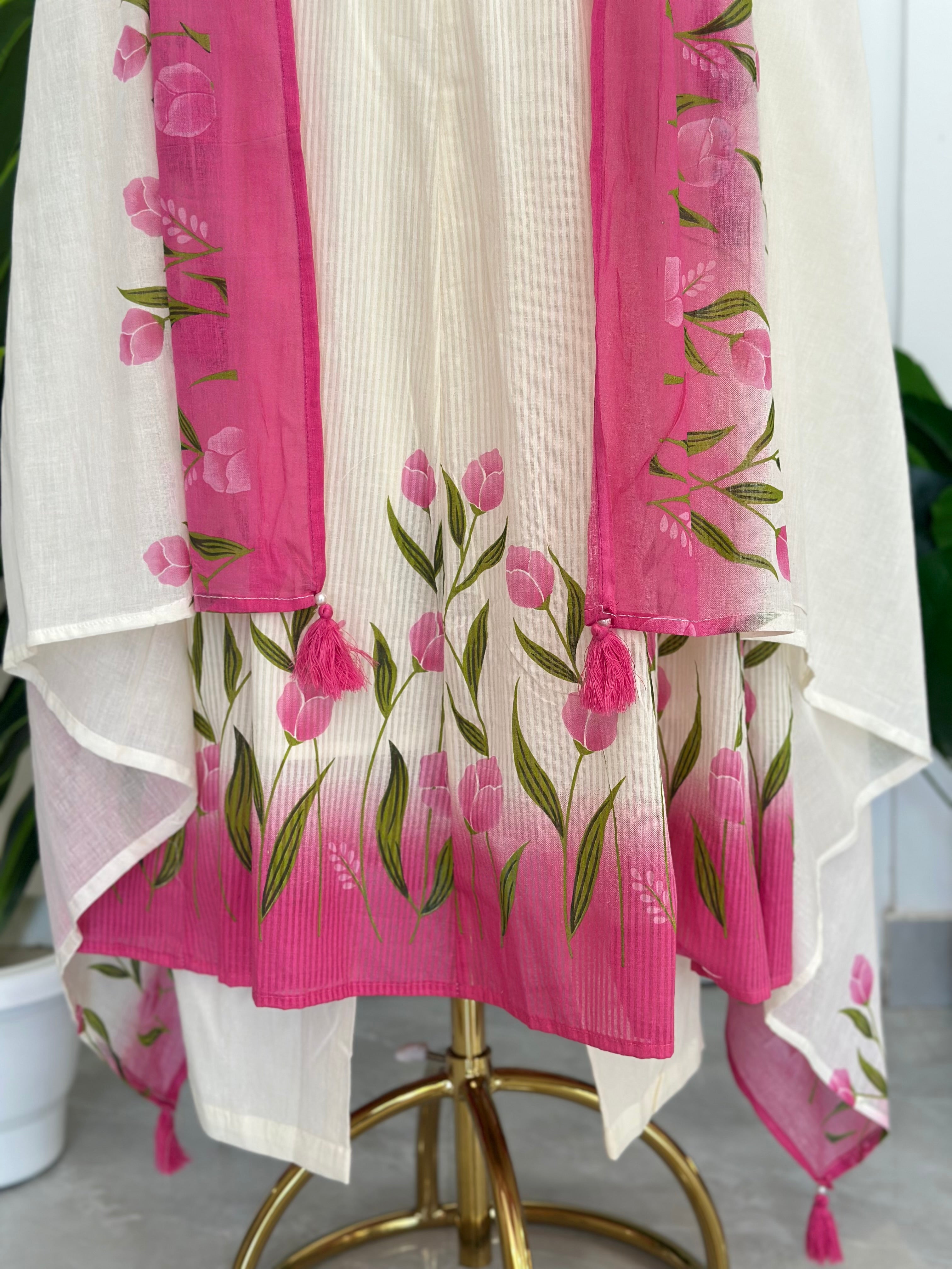 Premium Hand Painted & Embroidered Suit Set