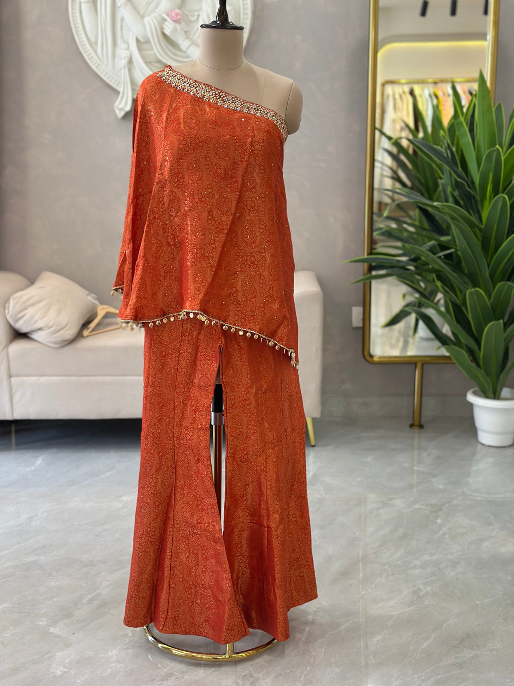 Festive Cape Style Palazzo Outfit