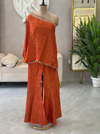 Festive Cape Style Palazzo Outfit