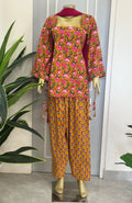 Square Neck Floral Printed Ethnic Farsi Suit Set