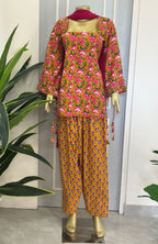 Square Neck Floral Printed Ethnic Farsi Suit Set