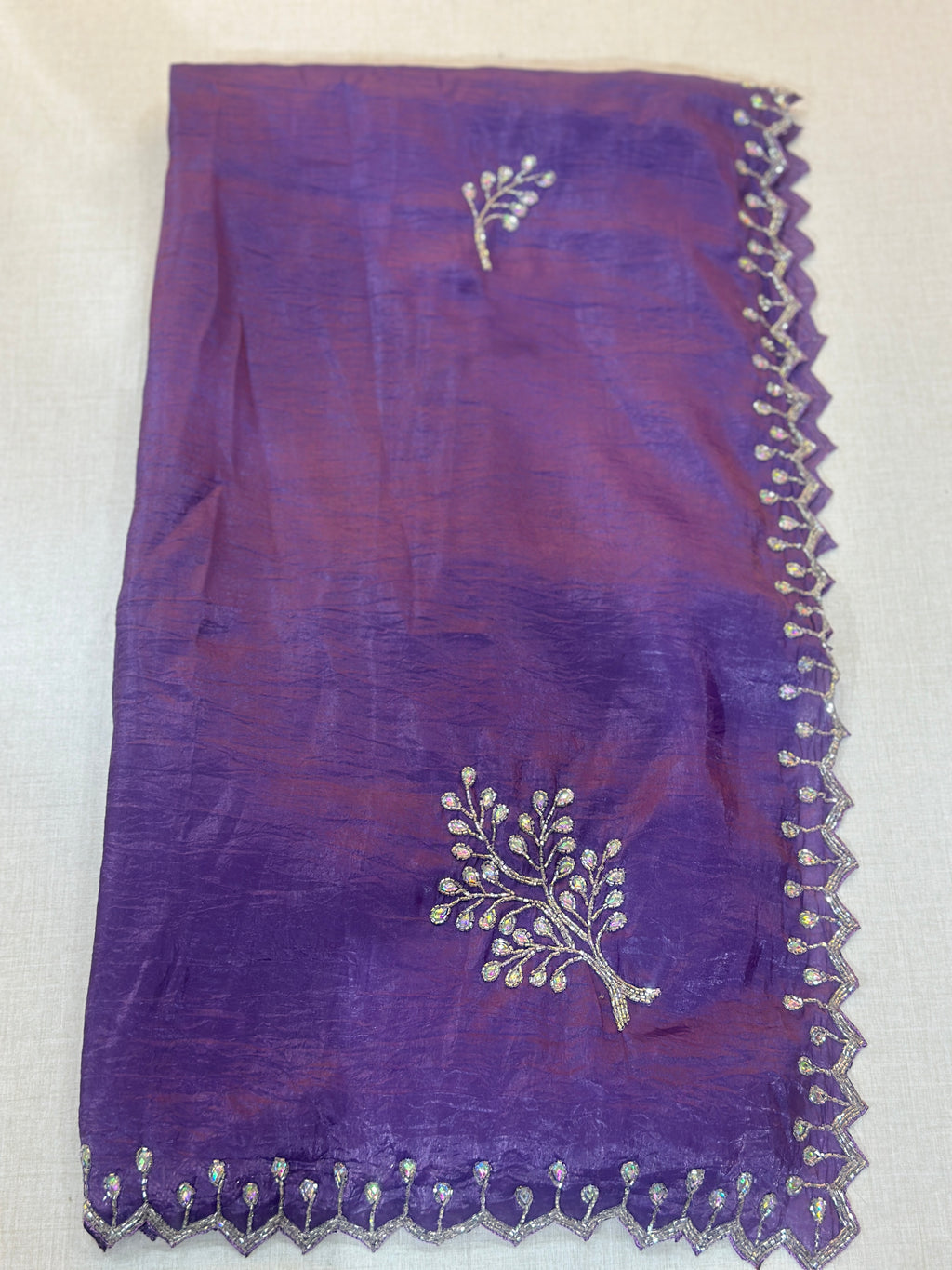 PURE SHIMMER TISSUE HANDWORK SAREE