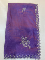 PURE SHIMMER TISSUE HANDWORK SAREE