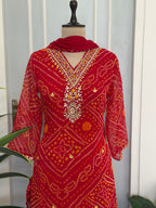❤️ Royal Bandhej Handwork Kurta Palazzo Set with Dupatta ❤️