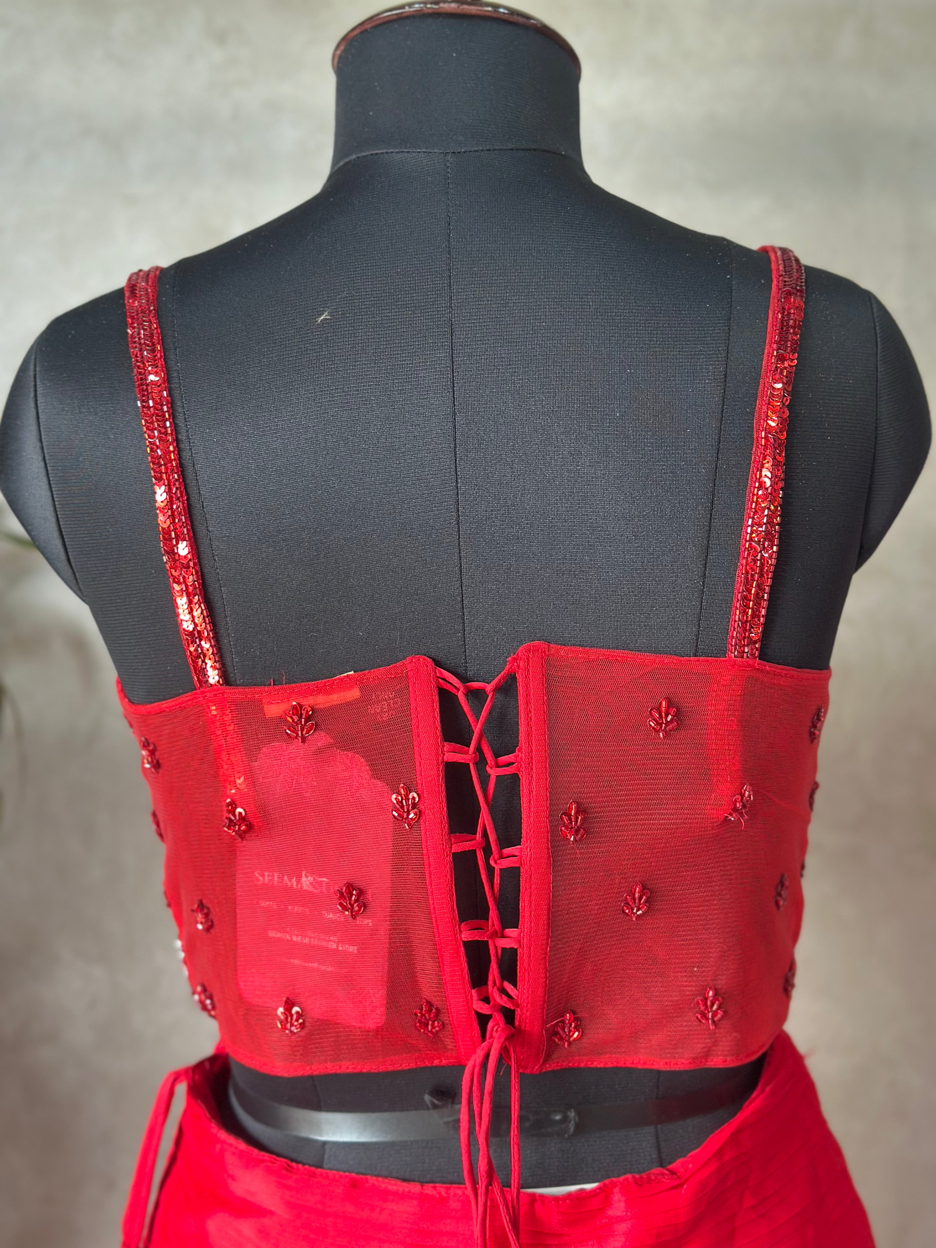 PREMIUM HANDWORK FISH CUT LEHNGA SET