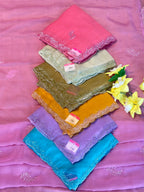 CHIFFON SAREE WITH CUT WORK DETAILING