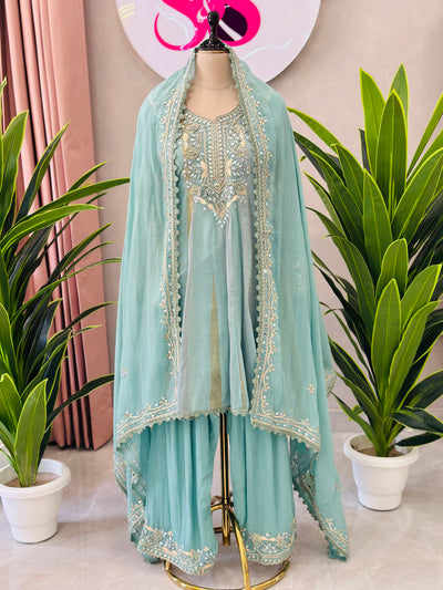 Orignal Mirror Work Anarkali Suit Set