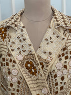 Designer Ivory Jacket with Draped Dhoti