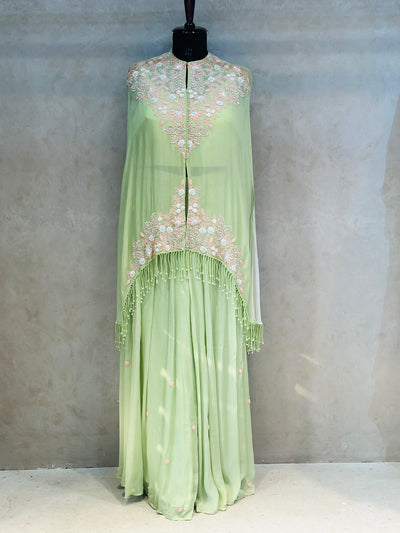 BEAUTIFUL HANDWORK PLAZO SET WITH RESHAM THREADS
