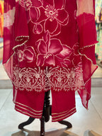 THREE PIECE RAYON STRAIGHT SUIT SET