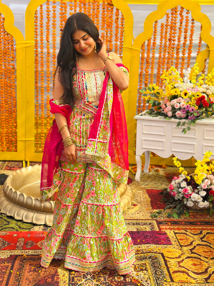 BEAUTIFUL PRINTED SHARARA SET