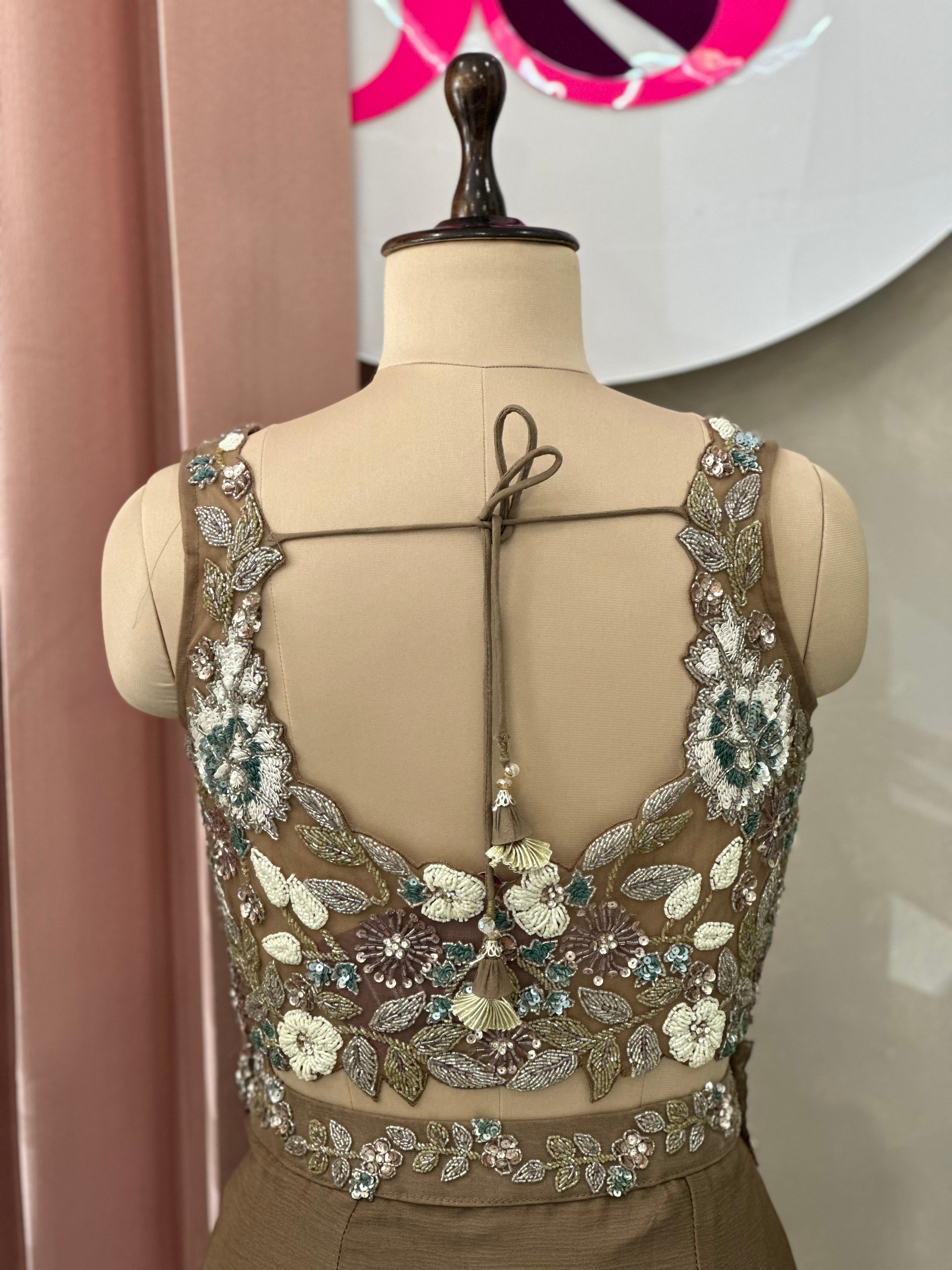 Premium Drape Style Saree with Handwork Blouse