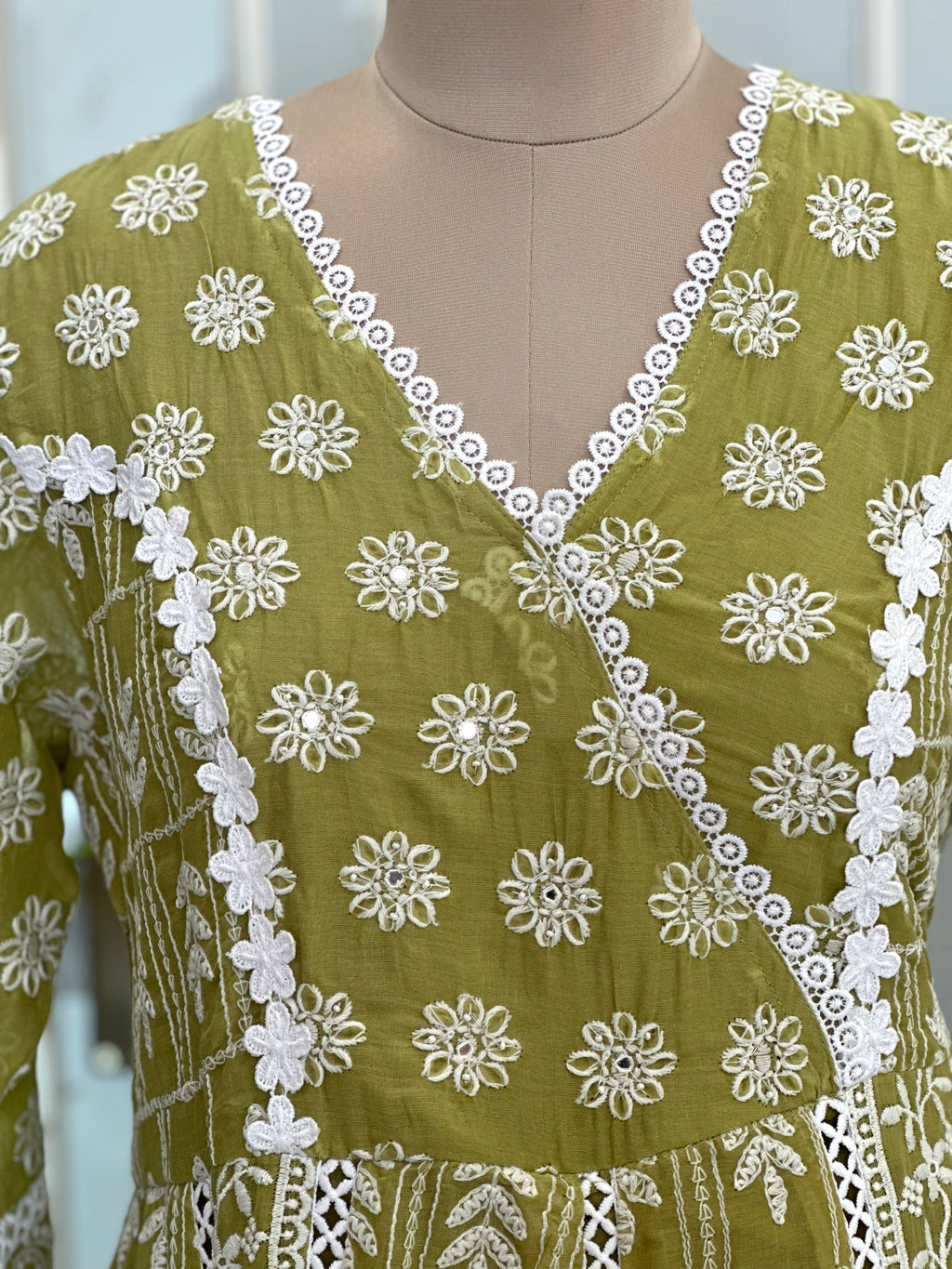Chikankari Suit In Anarkali Pattern