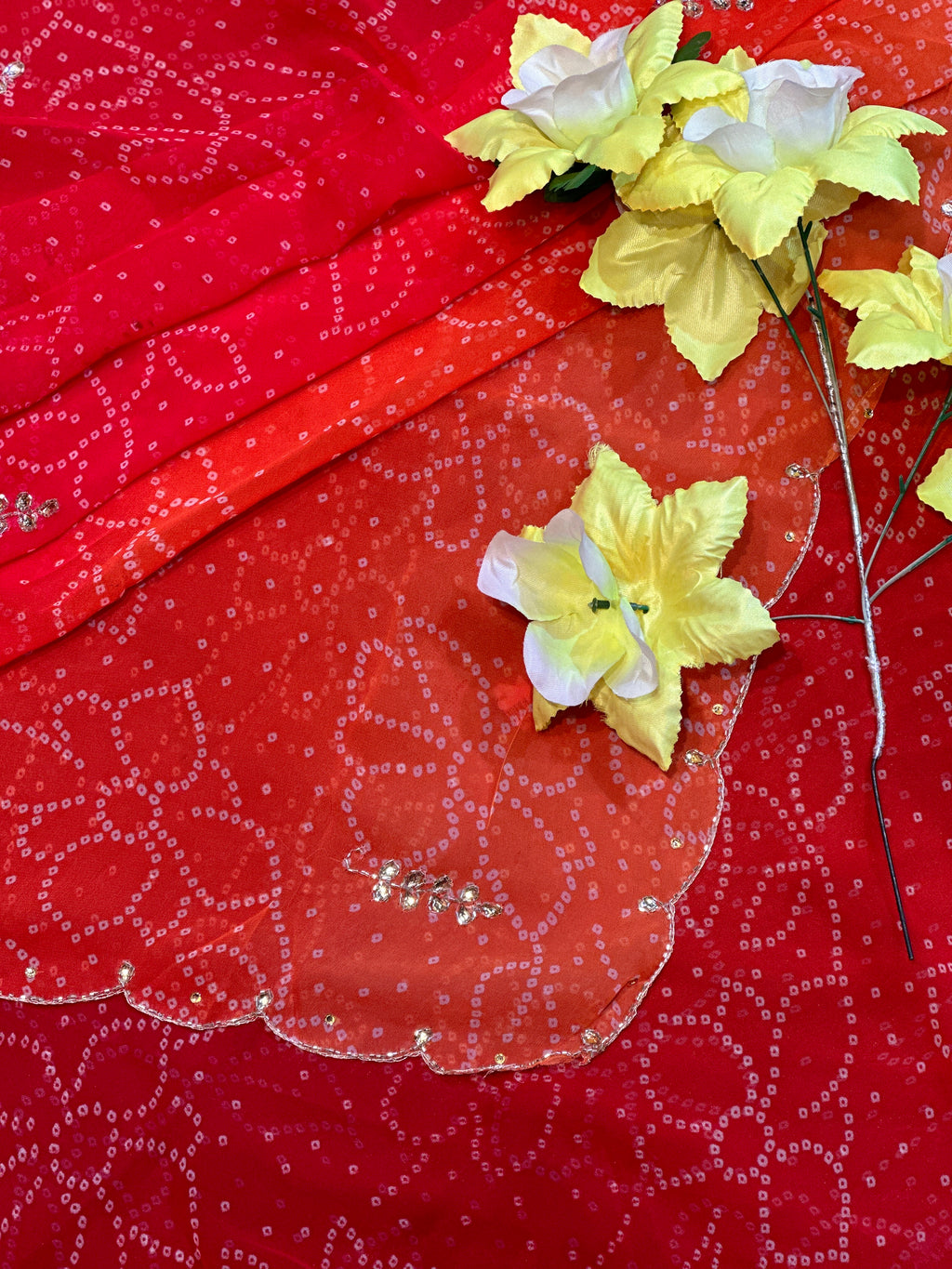 OMBRÉ BHANDEJ HANDWORK SAREE