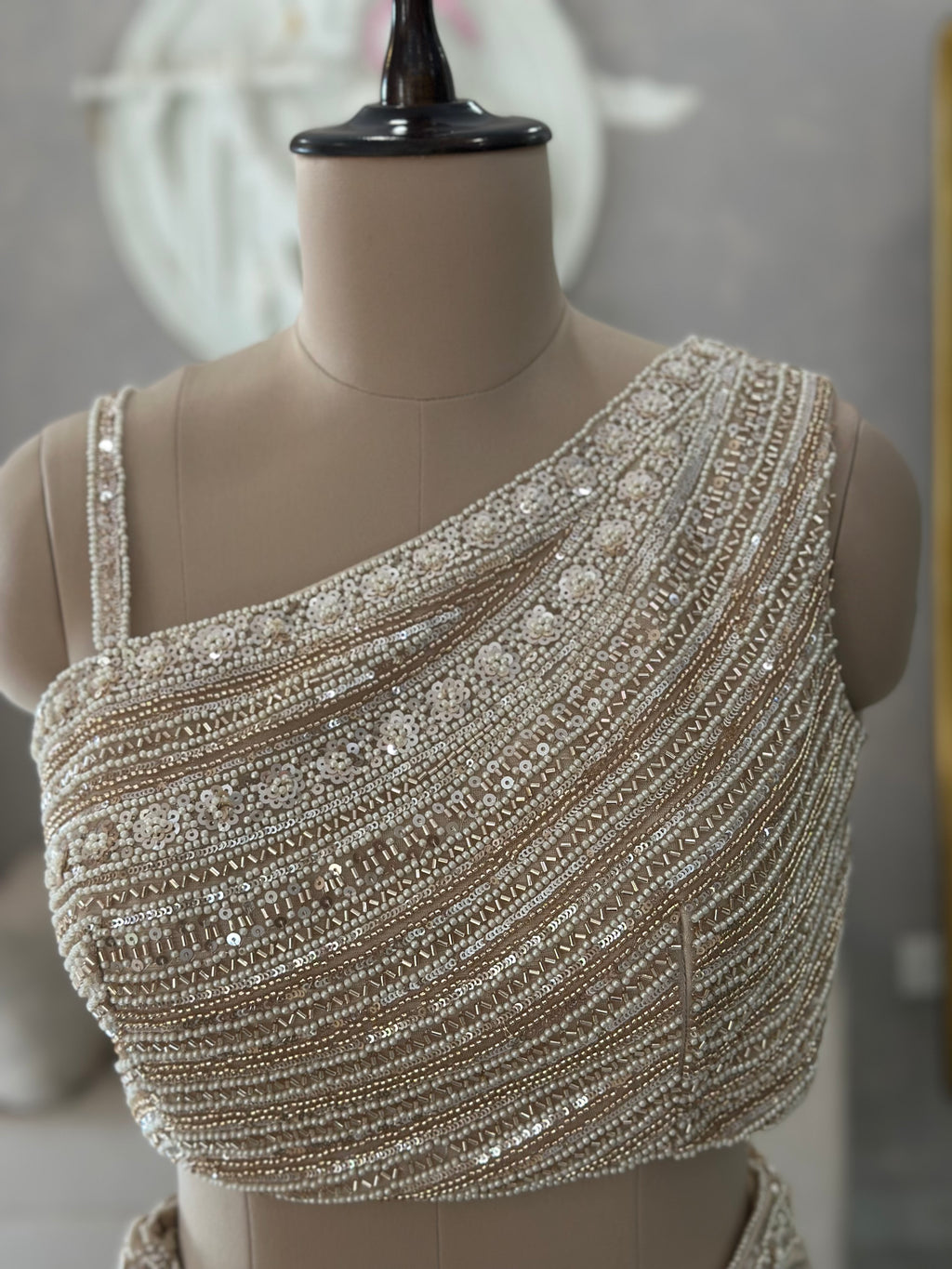 Glamour Pearl Work Saree Set