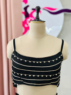 Black Handworked Three-Piece Indo-Western Set