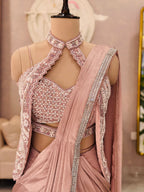 Designer Choker Neck Drape Saree