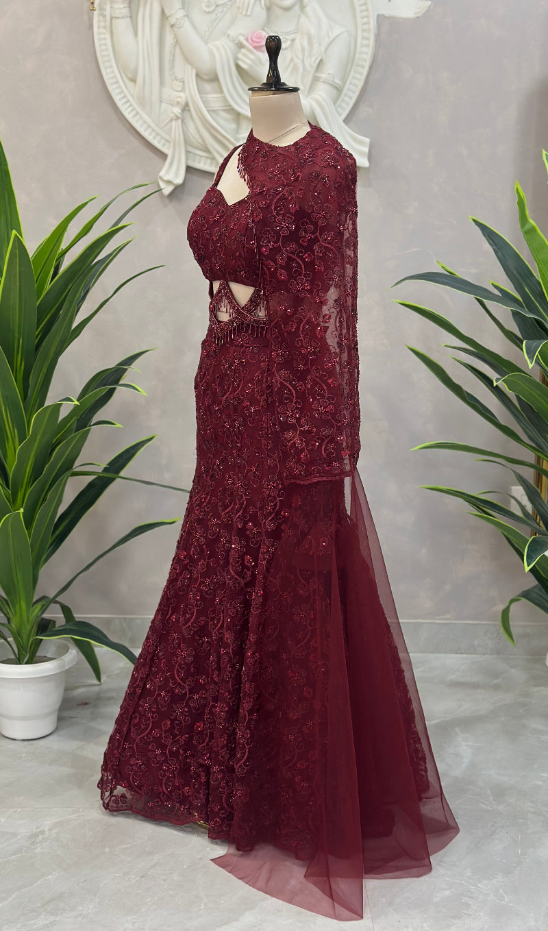 Designer One Shoulder Lehenga Set