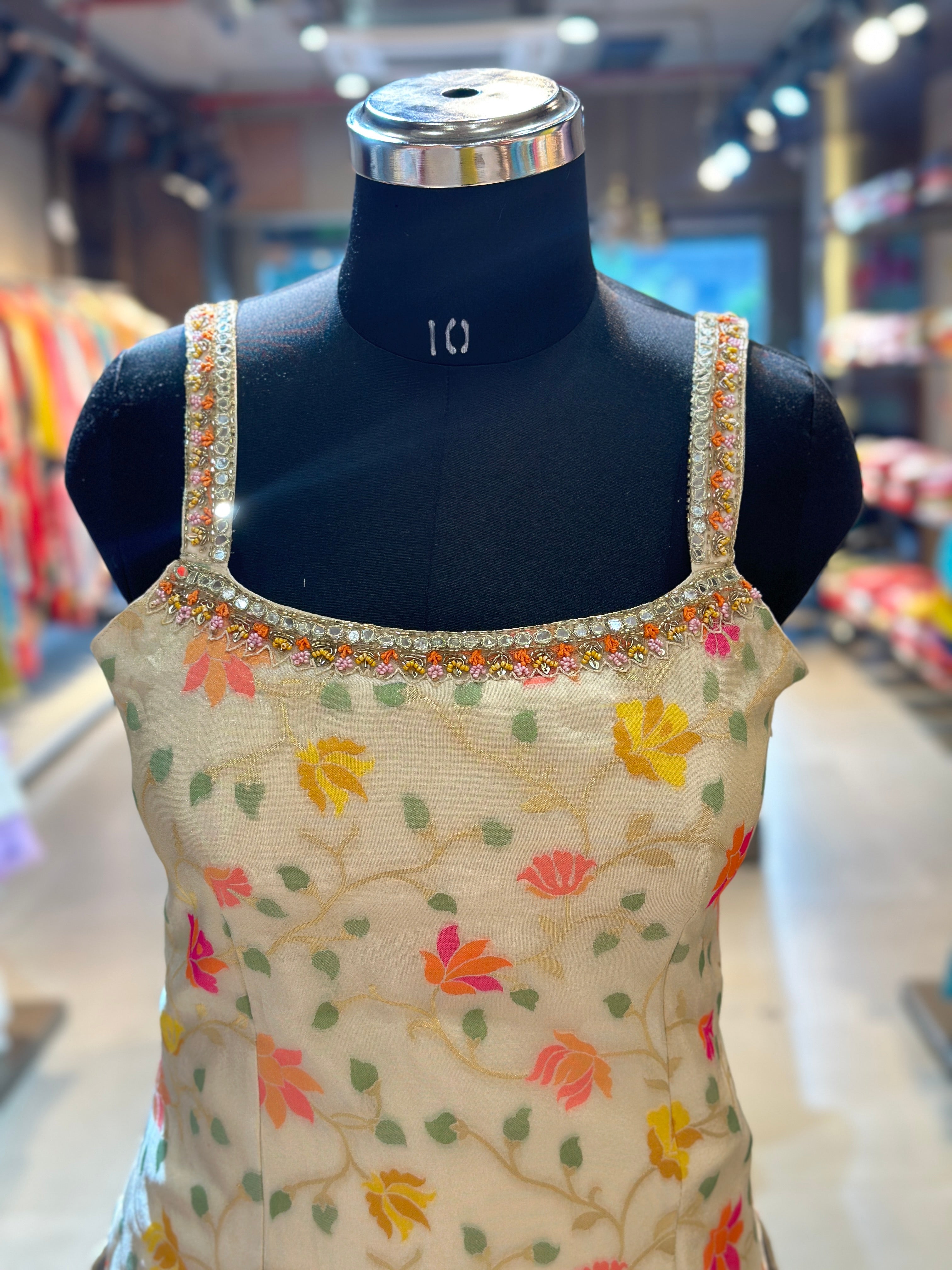 PURE TISSUE ZARI SHRARA SET