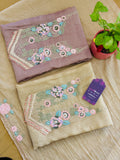 Designer Floral Threadwork Dress Material