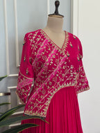 Angrakha Style Handwork Floor length Gown