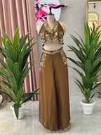 Halter Neck Handwork Co-ord Set