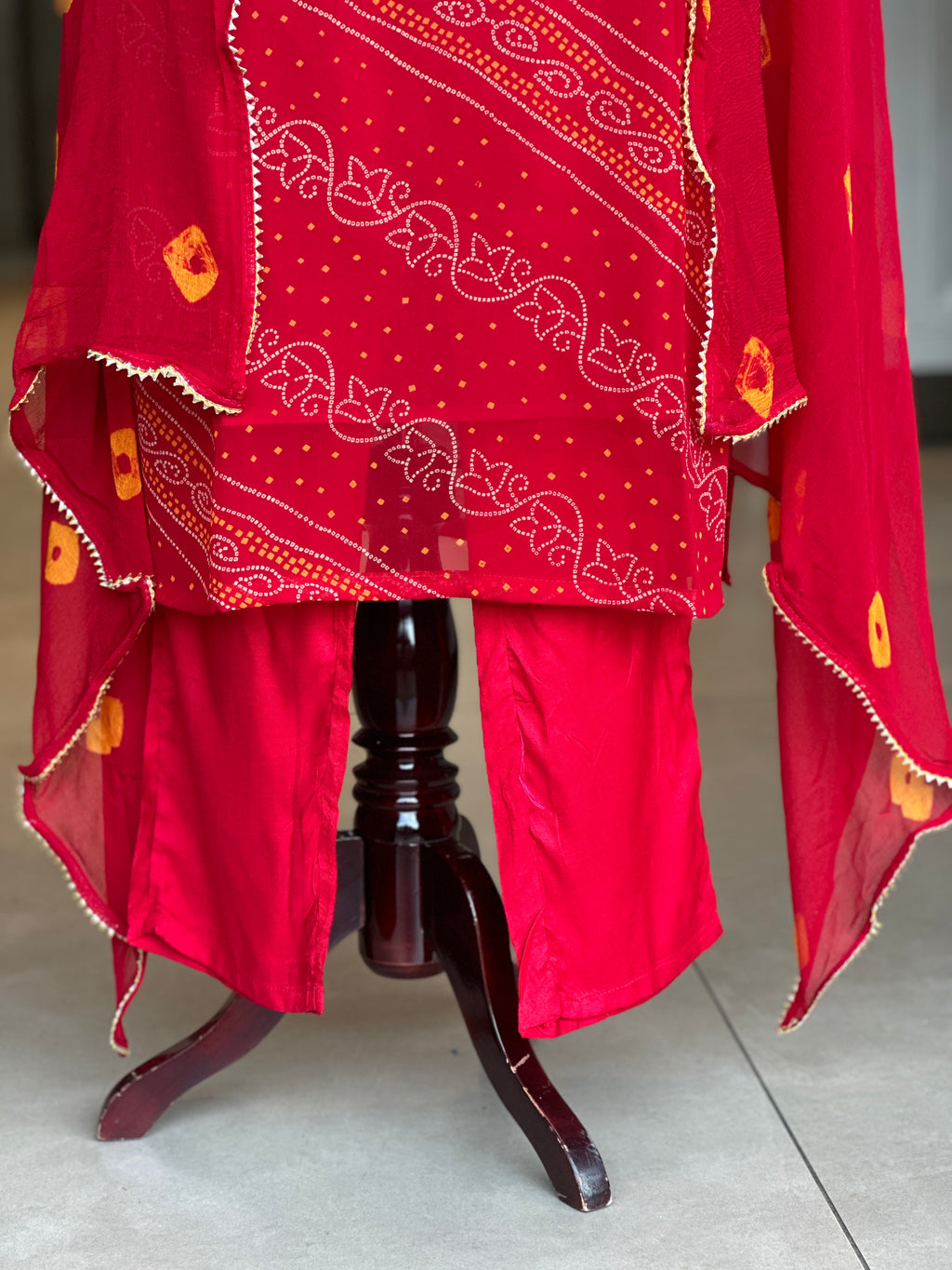 ZARDOSI HANDWORK BHANDEJ SUIT SET