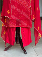 ZARDOSI HANDWORK BHANDEJ SUIT SET