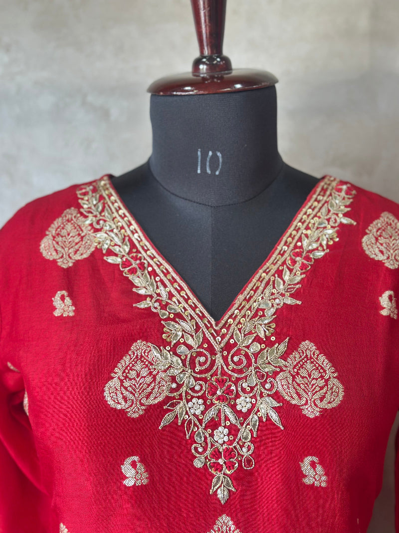 Classic Plazo Set With Handwork