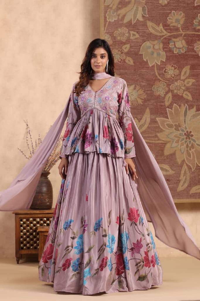 Western Fusion Handwork Lehenga