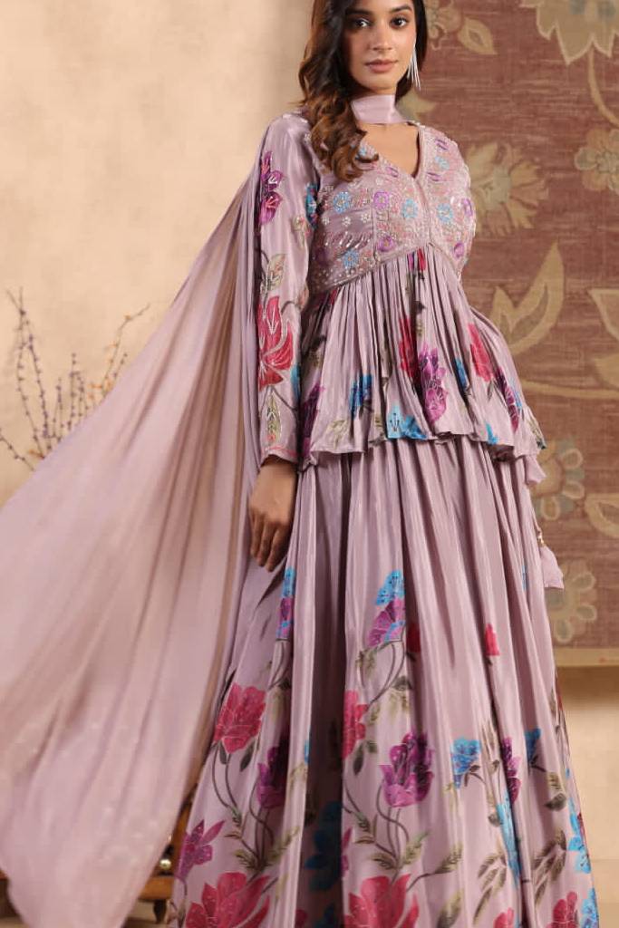 Western Fusion Handwork Lehenga