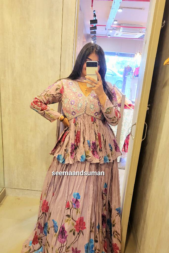 Western Fusion Handwork Lehenga