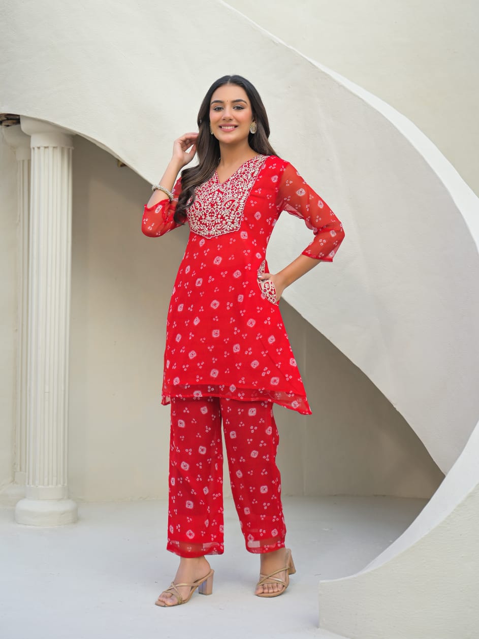 ETHNIC BHANDEJ CO-ORD SET