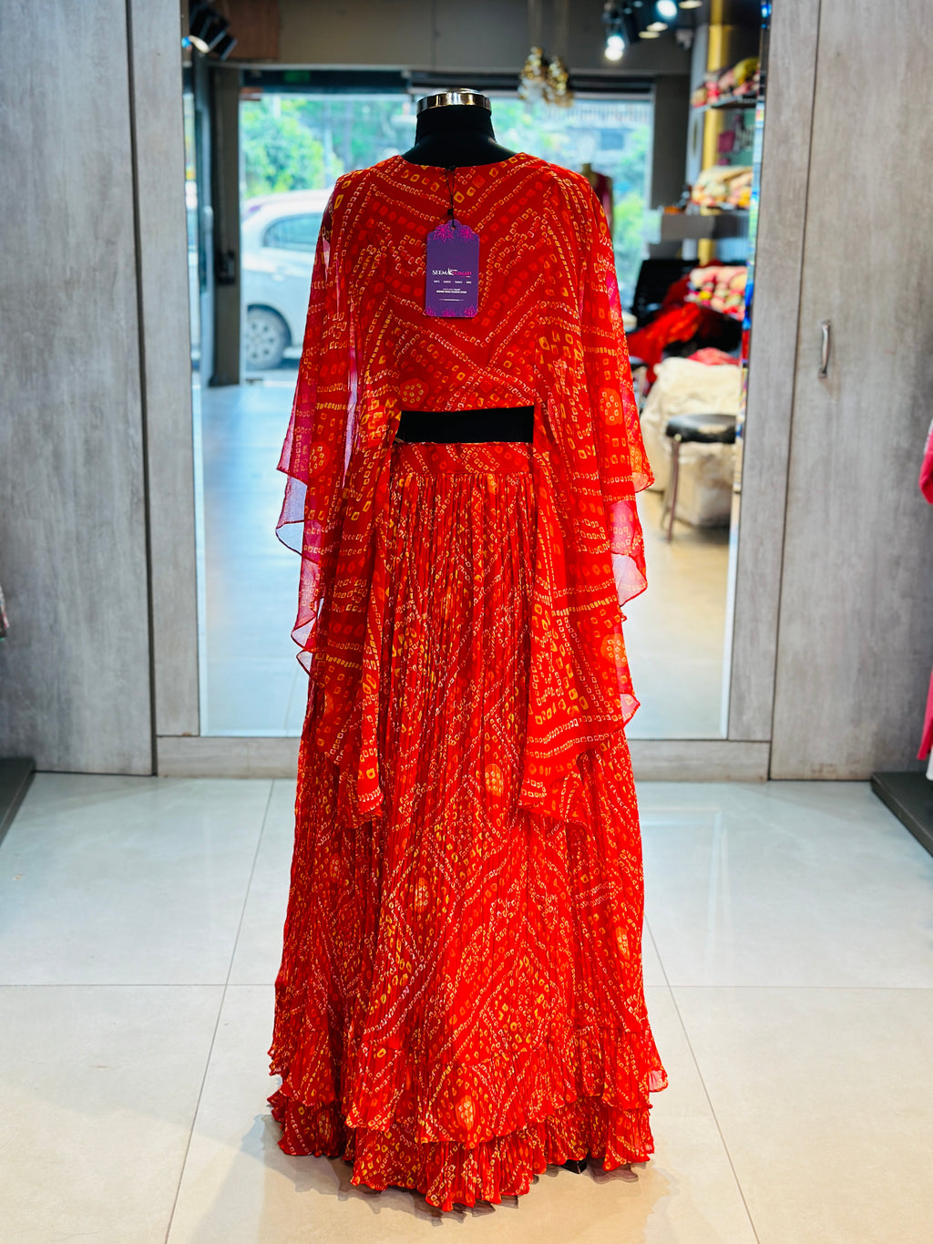 INDO-FUSION BHANDEJ LEHNGA SET