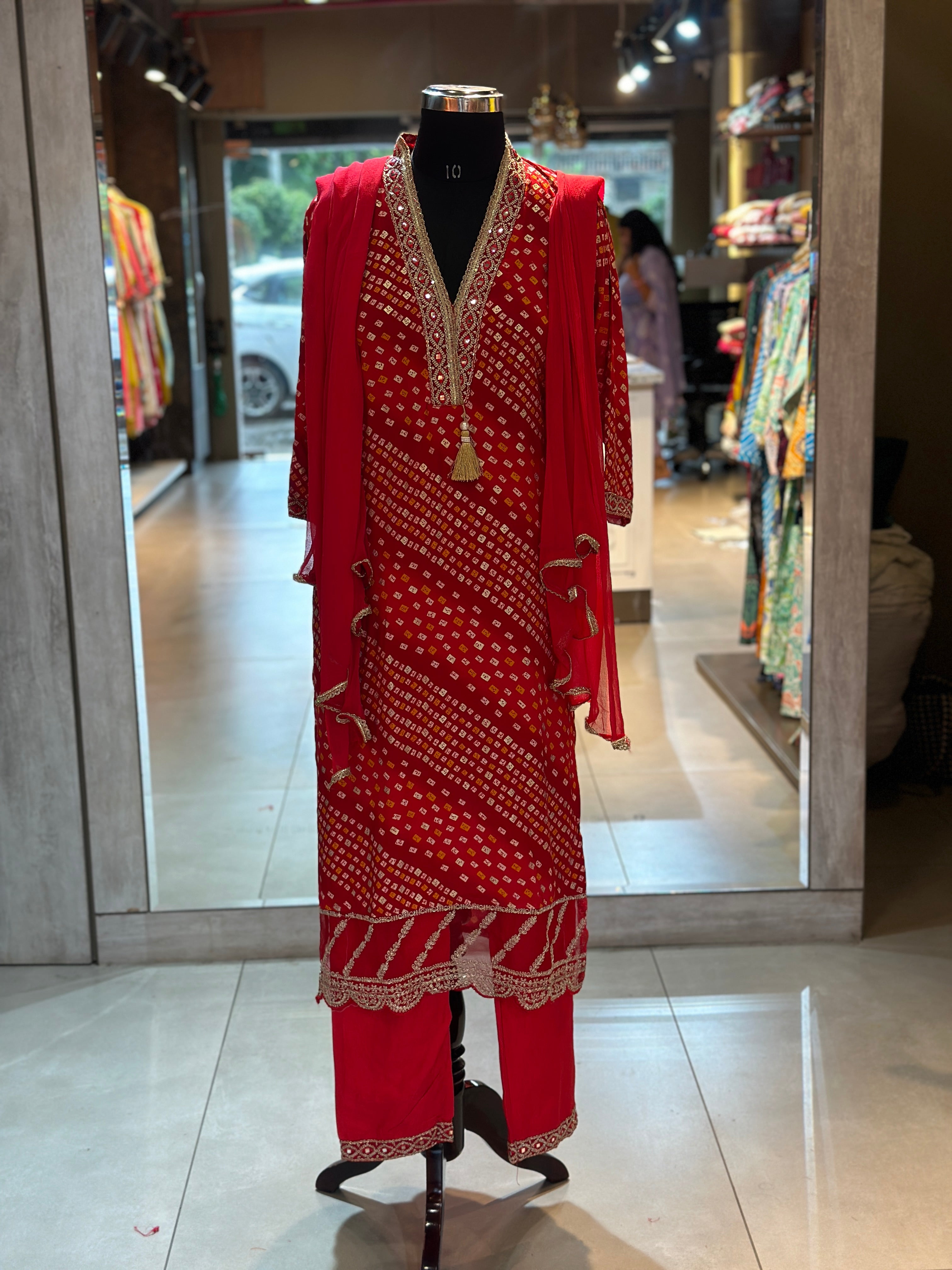 THREE PIECE BHANDEJ SUIT SET