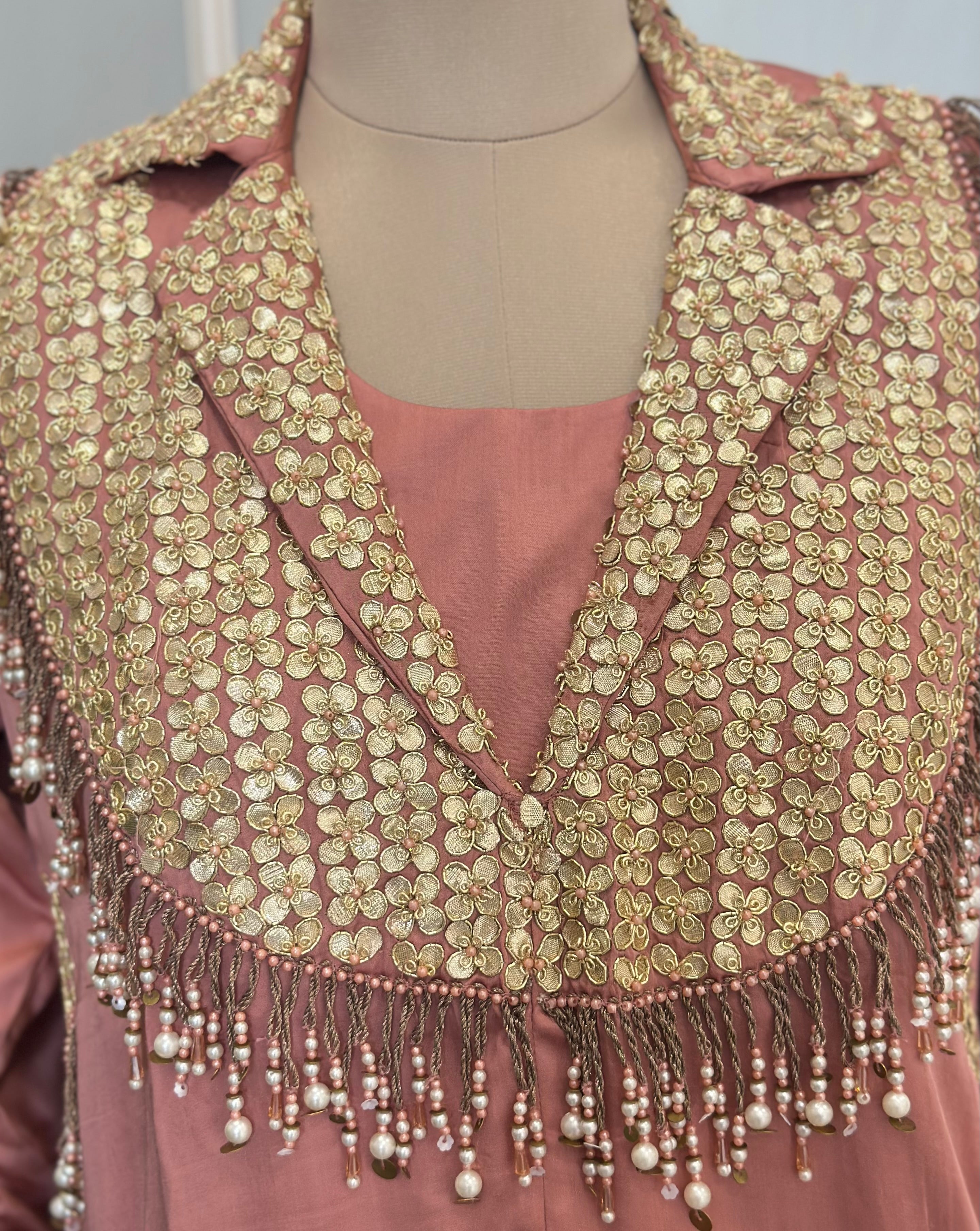 Designer Tassel Work Jacket Palazzo Set